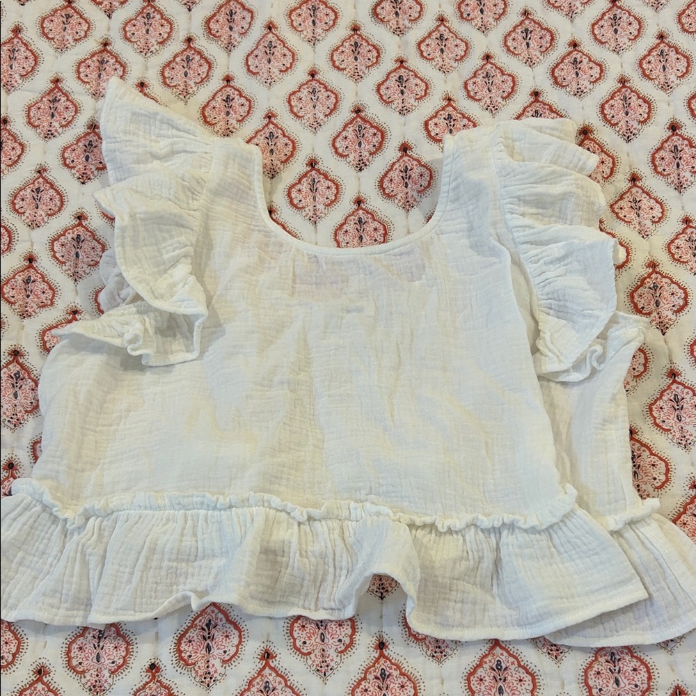 White Ruffled Blouse